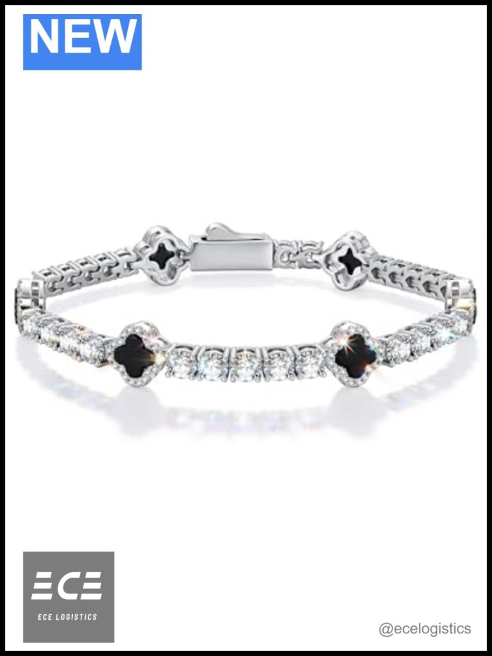Italian 5A Cubic Zirconia Tennis Bracelet White Gold Plated